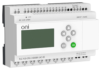 Модуль ЦПУ ПЛК 410 14 DI 8 RO 220В AC с Ethernet портом с экраном ONI 