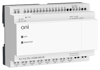 Модуль ЦПУ ПЛК 410 8 DI 6 UI (0-10В/DI) 8 RO 12В-24В DC или 24В AC с Ethernet портом без экрана ONI 
