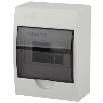 Бокс навесной ЩРН-П-6 6мод. IP41 пластик SIMPLE NO-box_simple-plastic_6_surface BOXS06 Эра 