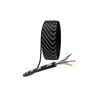 Кабель витая пара U/UTP кат.5E 4х2х24AWG solid CU PE Outdoor черн. (м) U-4-PE Эра 