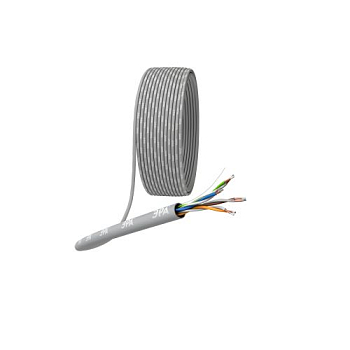 Кабель витая пара U/UTP кат.5E 4х2х24AWG solid CCA PVC Simple сер. (м) UL-4-PVC-A Эра 