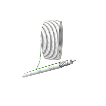 Кабель коаксиальный SAT 703 B CCS/оплетка Al 75% PVC 75Ом бел. (м) SL-B-75-PVC100 Simple Эра 