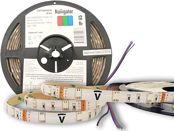 Лента светодиодная 71 428 NLS-5050RGB30-7.2 IP65 12B R5 7.2Вт/м (уп.5м) Navigator 