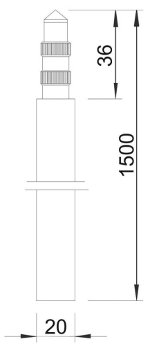 Стержень заземления безмуфтовый d20мм сталь гор. цинк. OBO 