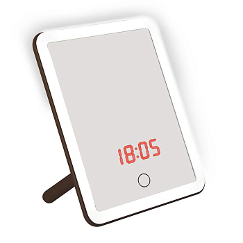 Светильник настольный TLD-591 Brown/LED/80Lm/6000K/Dimmer/T+M зеркало 4Вт встроен. аккум. сенсор диммер часы термометр Uniel 