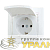 Розетка 1-м СП Mira 16А IP20 с заземл. с защ. крышкой с бел. вставкой керамика бел. LEZARD 