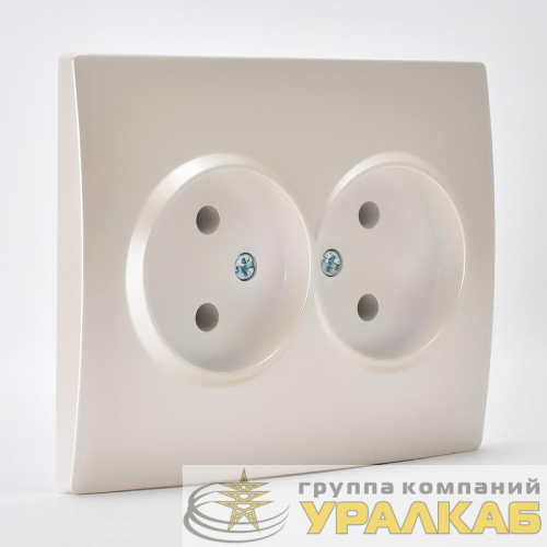 Розетка 2-м СП Karina 16А IP20 без заземл. термопласт жемчуж./бел. перламутр. LEZARD 