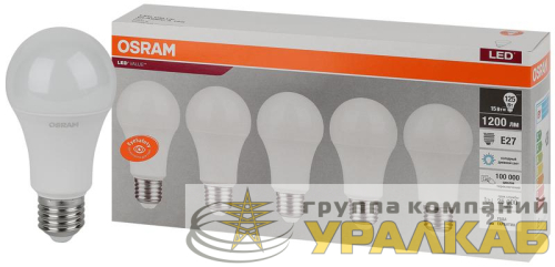 Лампа светодиодная LED Value LVCLA125 15SW/865 грушевидная матовая E27 230В 2х5 RU (уп.5шт) OSRAM 