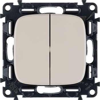 Механизм переключателя 2-кл. СП Valena Allure 10А IP20 250В с лиц. панелью безвинт. зажимы сл. кость Leg 