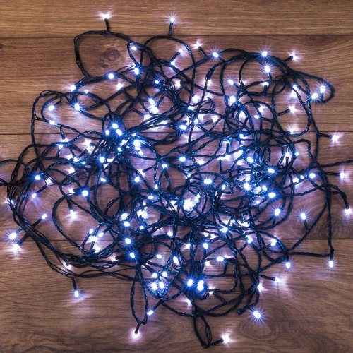 Гирлянда светодиодная универсальная 20м 200LED бел. 8Вт IP20 с контроллером 8 режимов Neon-Night 
