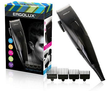 Машинка ELX-HC01-C48 для стрижки волос 15Вт 220-240В черн. Ergolux 