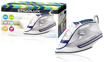 Утюг паровой ELX-SI03-C35 электр. 2600Вт 220-240В керамика бел./син. Ergolux 
