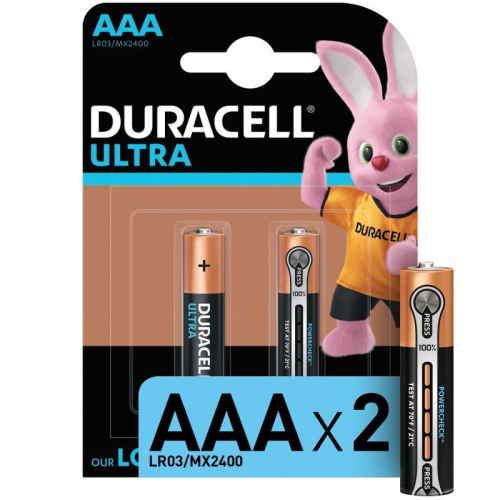 Элемент питания алкалиновый AAA/LR03-2BL Ultra Power (блист.2шт) Duracell 