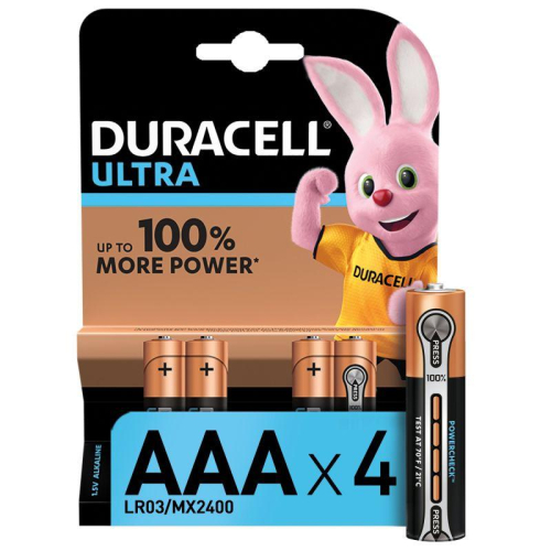 Элемент питания алкалиновый AAA/LR03-4BL Ultra Power (блист.4шт) Duracell 