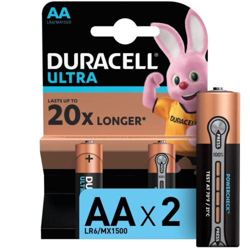 Элемент питания алкалиновый AA/LR6-2BL Ultra Power (блист.2шт) Duracell 