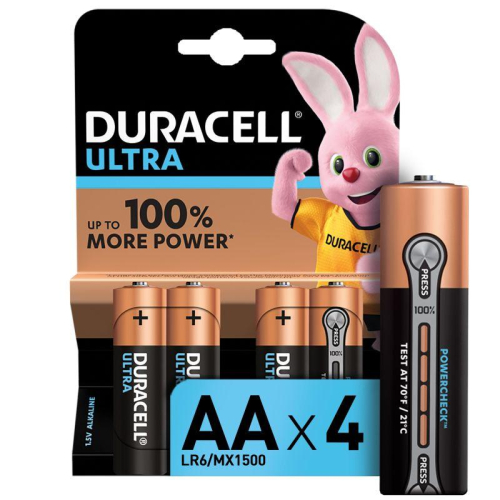 Элемент питания алкалиновый AA/LR6-4BL Ultra Power (блист.4шт) Duracell 