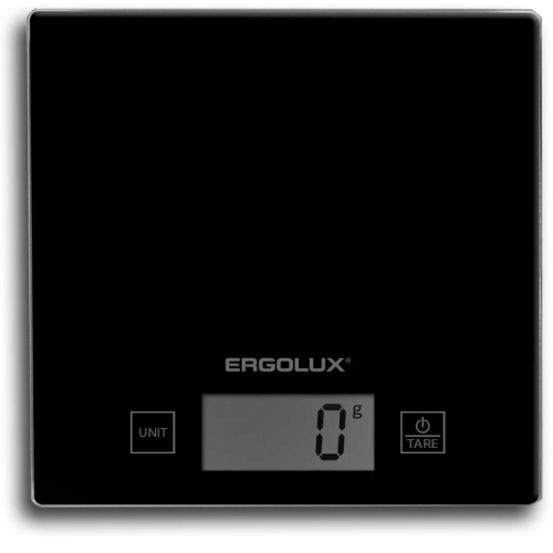 Весы кухонные ELX-SK01-С02 до 5кг 150х150мм черн. Ergolux 