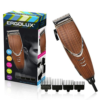 Машинка для стрижки волос ELX-HC02-C10 10Вт 220-240В корич. дерево Ergolux 