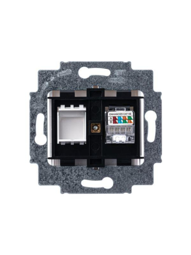 Розетка компьютерная Levit RJ45 кат.5E с заглушкой бел. ABB 