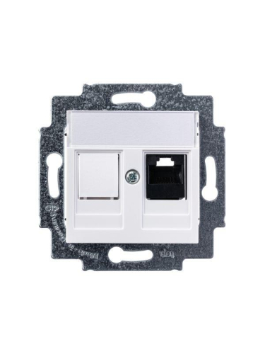 Розетка компьютерная Levit RJ45 кат.5E с заглушкой бел. ABB 