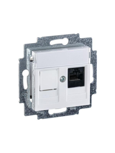 Розетка компьютерная Levit RJ45 кат.5E с заглушкой бел. ABB 