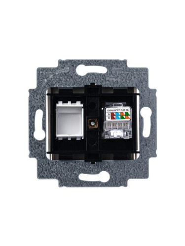 Розетка компьютерная Levit RJ45 кат.5E с заглушкой кофе макиато ABB 