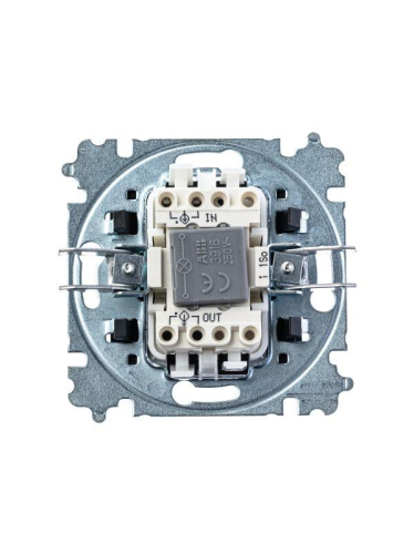 Выключатель 1-кл. СП Levit IP20 с подсветкой антрацит/дым. черн. ABB 