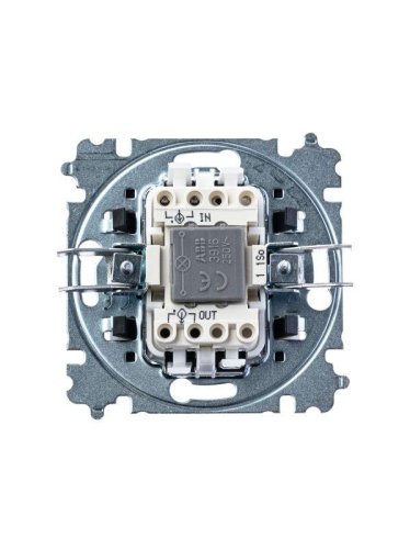 Выключатель 1-кл. СП Levit IP20 с подсветкой бел./ледяной ABB 
