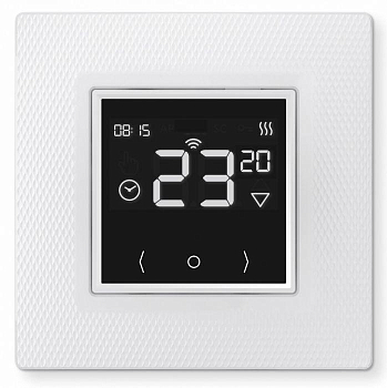 Терморегулятор прогр. EcoSmart 25 сенс. дисплей датчик пола/датчик возд. 3.5кВт 16А бел. (в компл. переходник для рамок Unica/Valena/Basic 55) ССТ 