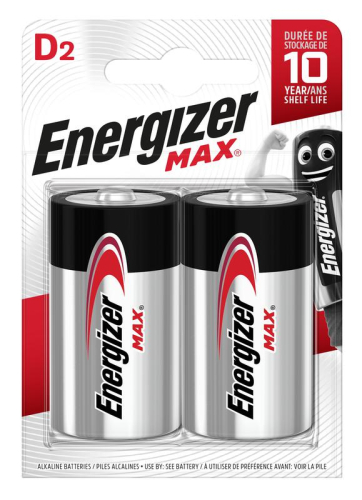 Элемент питания алкалиновый MAX LR20/373 BL2 (блист.2шт) Energizer 