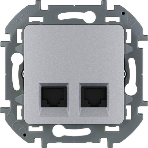 Механизм розетки компьютерной 2-м Inspiria RJ45 кат.6 UTP алюм. Leg 