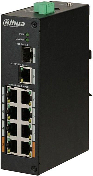 Коммутатор DH-PFS3110-8ET-96 8х100Мбит 1G 1SFP 6PoE+ 96Вт неуправляемый Dahua 