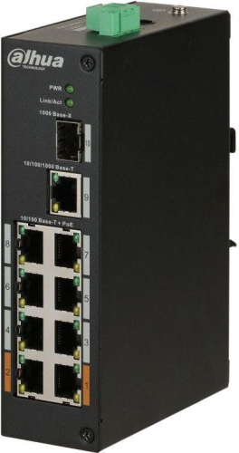 Коммутатор DH-PFS3110-8ET-96 8х100Мбит 1G 1SFP 6PoE+ 96Вт неуправляемый Dahua 