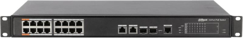 Коммутатор DH-PFS4218-16ET-190 16х100Мбит 2G 16PoE управляемый Dahua 