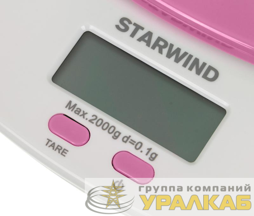 Весы кухонные электронные SSK2157 макс.вес:2кг роз. STARWIND 
