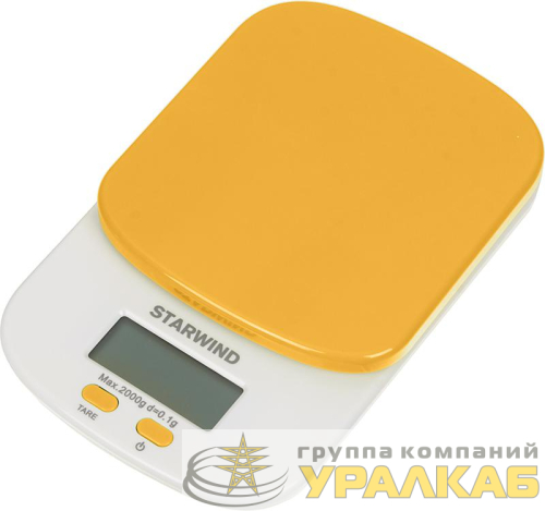 Весы кухонные электронные SSK2158 макс.вес:2кг оранж. STARWIND 