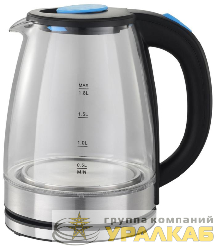 Чайник SKG2050 1.8л. 1800Вт (стекло) черн./серебр. STARWIND 