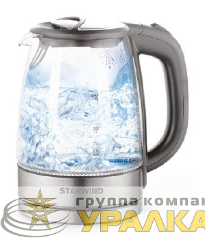Чайник 1.7л. 2200Вт (стекло) сер./серебр. SKG2315 STARWIND 