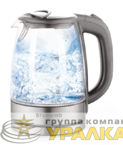 Чайник 1.7л. 2200Вт (стекло) сер./серебр. SKG2315 STARWIND 