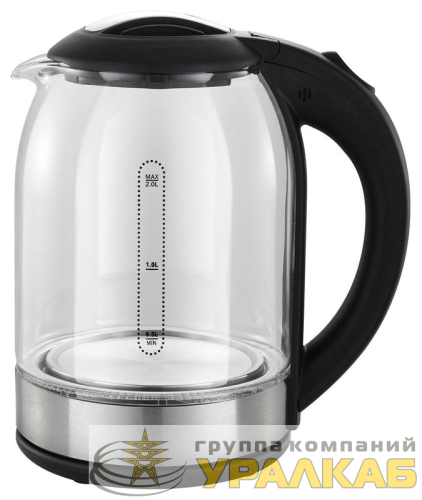 Чайник 1.8л. 1800Вт (стекло) черн./серебр. SKG2051 STARWIND 