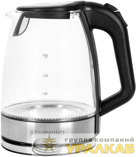 Чайник 1.8л. 2200Вт (стекло)прозрачный/черн. SKG2090 STARWIND 