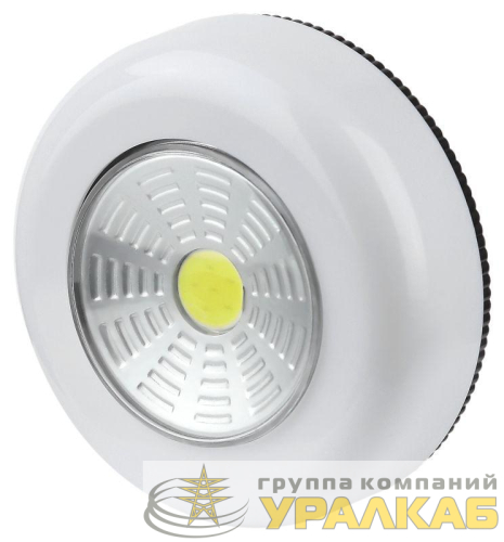 Фонарь светодиодный подсветка SB-101 пушлайт (СОВ 3хААА 1шт в пак.) бел. Трофи 