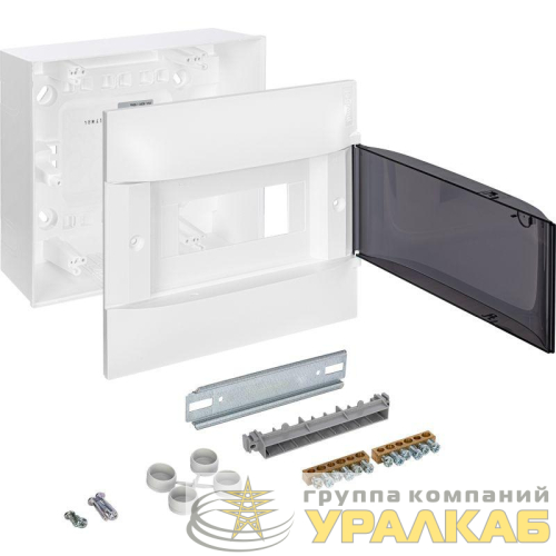 Щиток пластиковый навесной Practibox S 1х8 дым. дверь Leg 