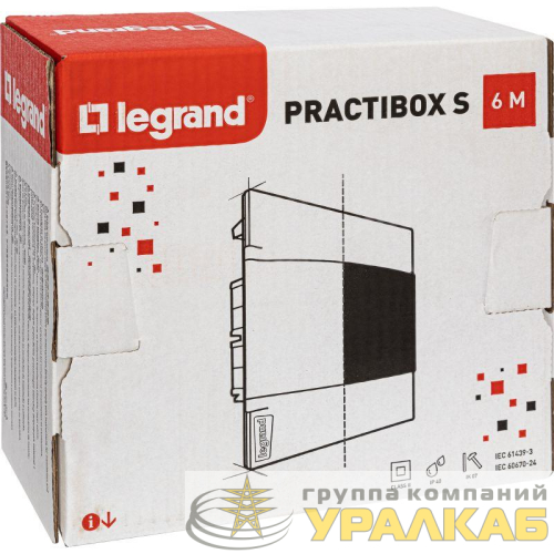 Щиток пластиковый встраиваемый Practibox S 1х6 дым. дверь Leg 