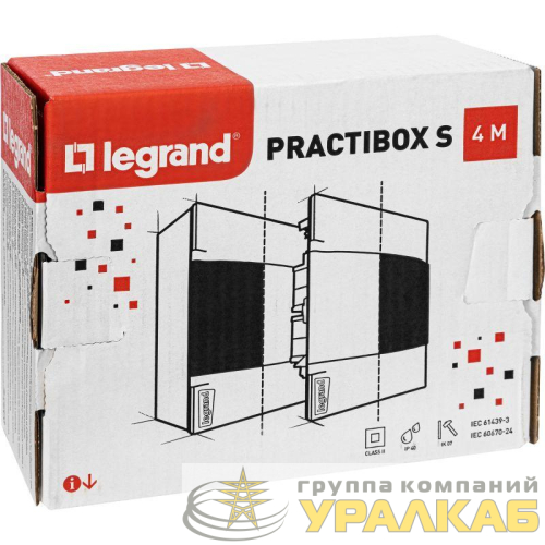 Щиток пластиковый встраиваемый Practibox S 1х4 бел. дверь Leg 
