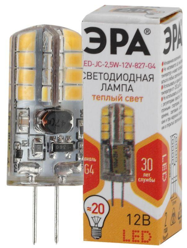 Лампа светодиодная LED-JC-2.5W-12V-827-G4 200лм ЭРА 