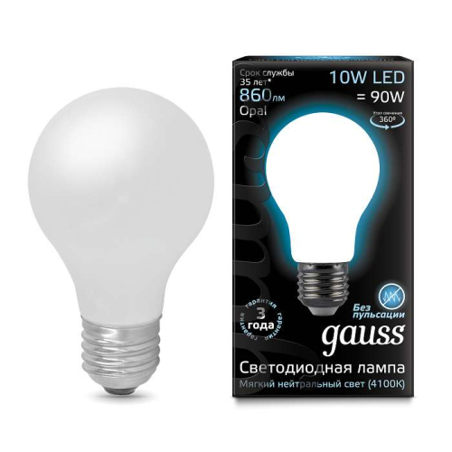 Лампа светодиодная Black Filament A60 E27 10Вт 4100К OPAL Gauss 