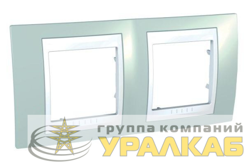 Рамка 2-м Unica Хамелеон горизонт. мор. волна/бел. SchE 