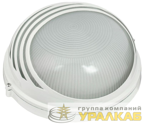 Светильник НПП 1107 100Вт E27 IP54 бел. круг ресничка IEK 