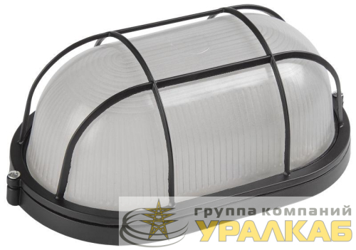 Светильник НПП 1202 100Вт E27 IP54 черн. овал с решеткой IEK 
